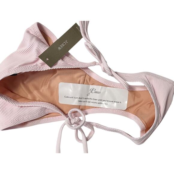 2/$15 NWT J. Crew Ribbed Cheeky String Bikini Bottom Pale Blossom Pink Size S - Picture 5 of 9